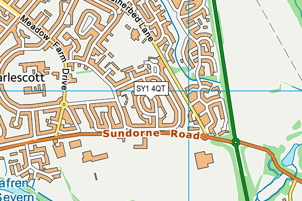 SY1 4QT map - OS VectorMap District (Ordnance Survey)