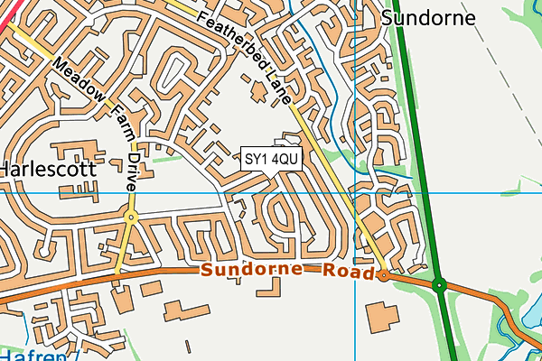 SY1 4QU map - OS VectorMap District (Ordnance Survey)