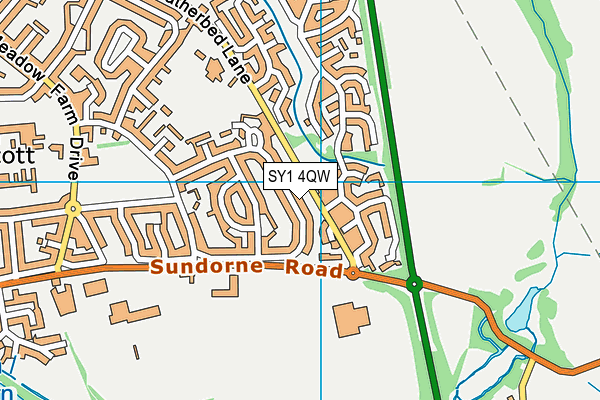SY1 4QW map - OS VectorMap District (Ordnance Survey)