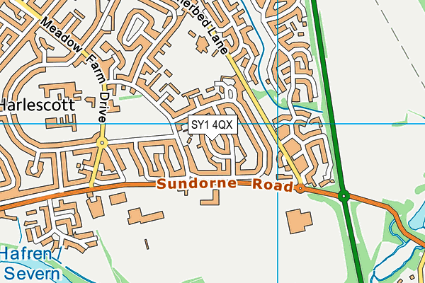 SY1 4QX map - OS VectorMap District (Ordnance Survey)