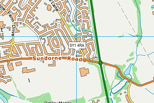 SY1 4RA map - OS VectorMap District (Ordnance Survey)