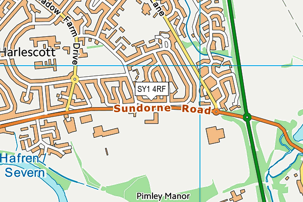 SY1 4RF map - OS VectorMap District (Ordnance Survey)