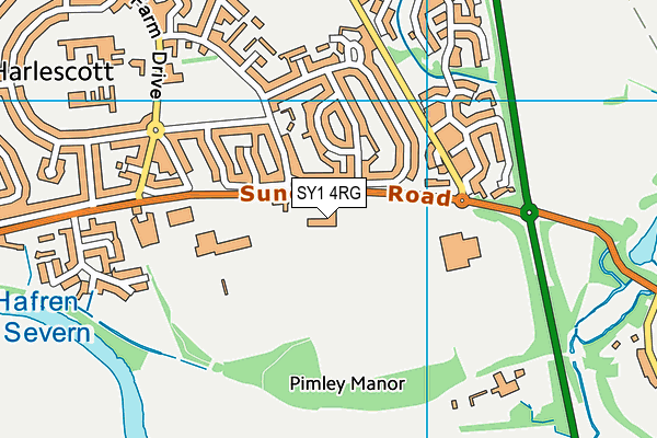 Tuition, Medical and Behaviour Support Service map (SY1 4RG) - OS VectorMap District (Ordnance Survey)