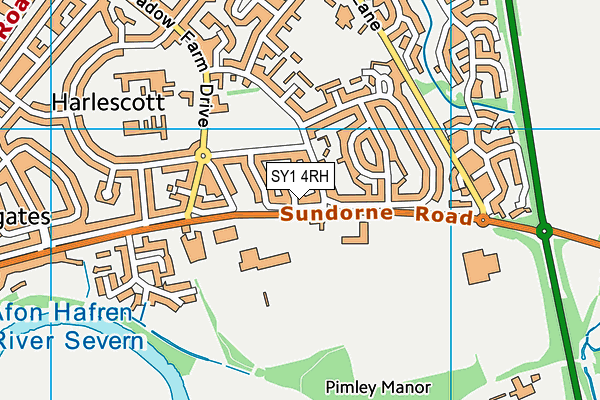 SY1 4RH map - OS VectorMap District (Ordnance Survey)