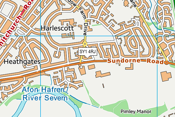 SY1 4RJ map - OS VectorMap District (Ordnance Survey)