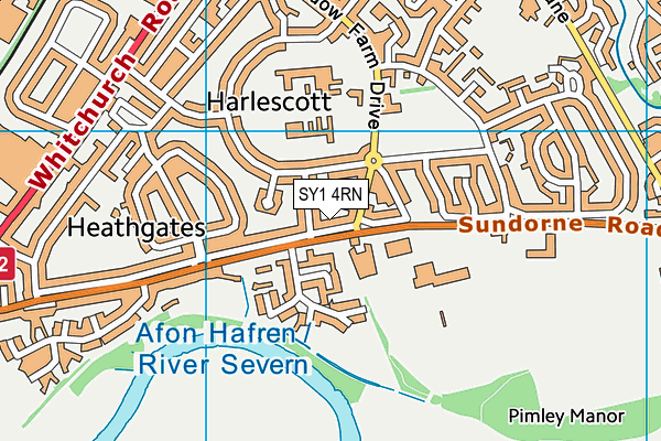 SY1 4RN map - OS VectorMap District (Ordnance Survey)