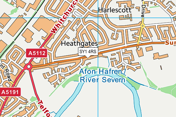 SY1 4RS map - OS VectorMap District (Ordnance Survey)