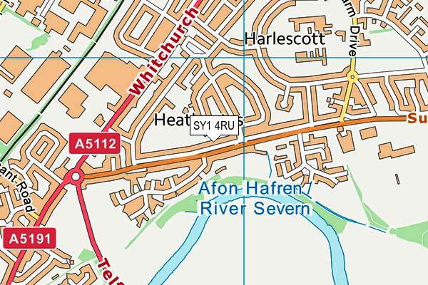 SY1 4RU map - OS VectorMap District (Ordnance Survey)