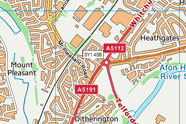 SY1 4SB map - OS VectorMap District (Ordnance Survey)