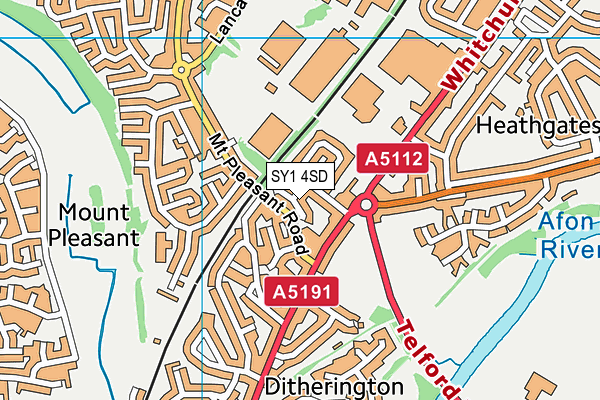 SY1 4SD map - OS VectorMap District (Ordnance Survey)