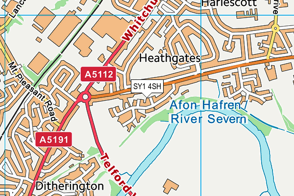 SY1 4SH map - OS VectorMap District (Ordnance Survey)