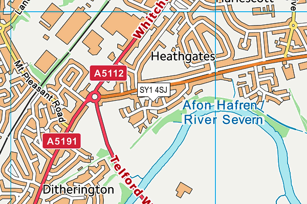 SY1 4SJ map - OS VectorMap District (Ordnance Survey)