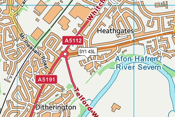 SY1 4SL map - OS VectorMap District (Ordnance Survey)