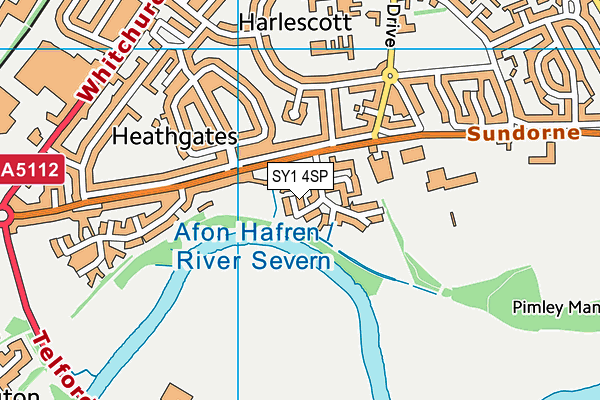 SY1 4SP map - OS VectorMap District (Ordnance Survey)