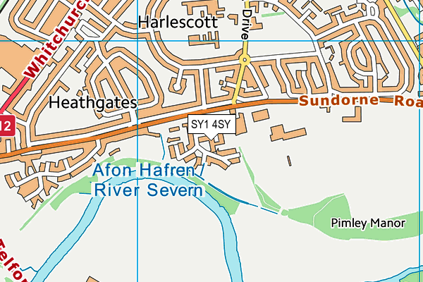 SY1 4SY map - OS VectorMap District (Ordnance Survey)