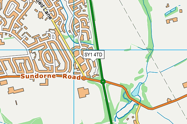 SY1 4TD map - OS VectorMap District (Ordnance Survey)