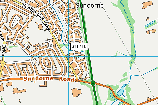 SY1 4TE map - OS VectorMap District (Ordnance Survey)