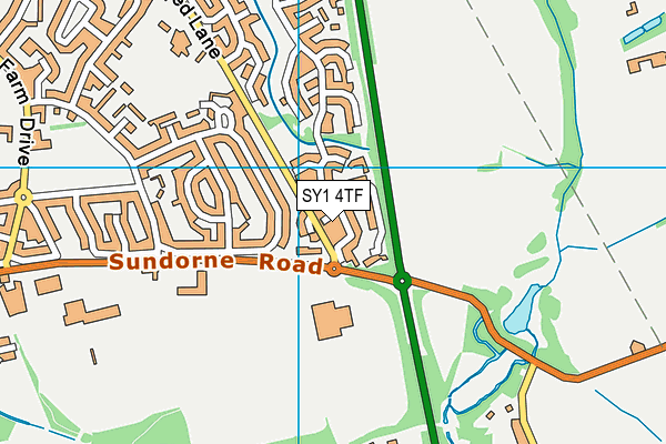 SY1 4TF map - OS VectorMap District (Ordnance Survey)