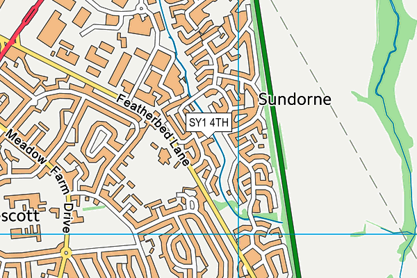 SY1 4TH map - OS VectorMap District (Ordnance Survey)