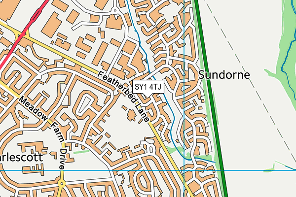 SY1 4TJ map - OS VectorMap District (Ordnance Survey)