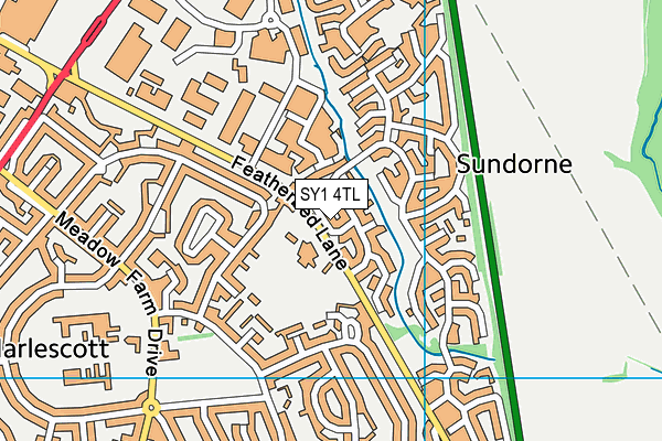 SY1 4TL map - OS VectorMap District (Ordnance Survey)