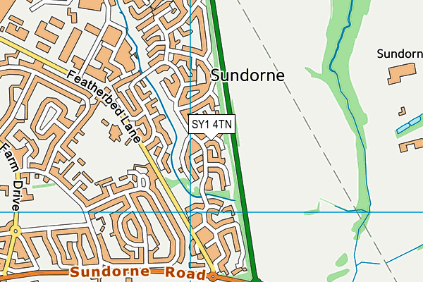 SY1 4TN map - OS VectorMap District (Ordnance Survey)