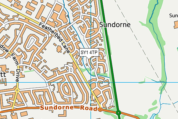 SY1 4TP map - OS VectorMap District (Ordnance Survey)