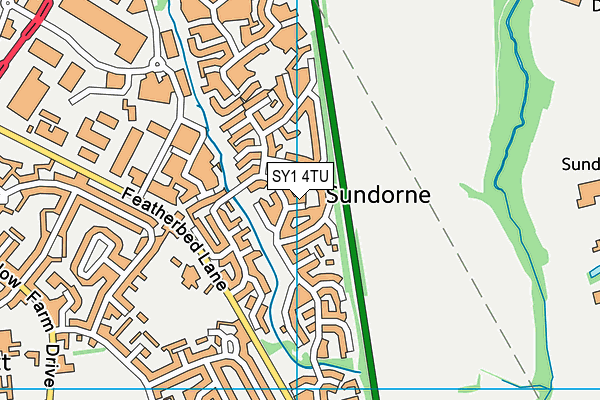 SY1 4TU map - OS VectorMap District (Ordnance Survey)