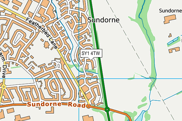 SY1 4TW map - OS VectorMap District (Ordnance Survey)