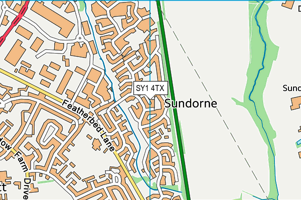 SY1 4TX map - OS VectorMap District (Ordnance Survey)