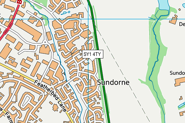 SY1 4TY map - OS VectorMap District (Ordnance Survey)