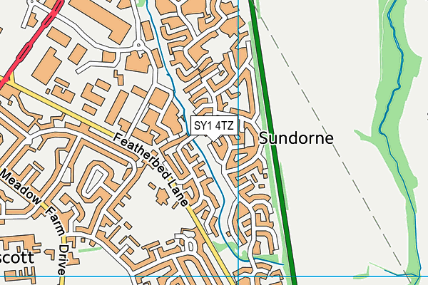 SY1 4TZ map - OS VectorMap District (Ordnance Survey)