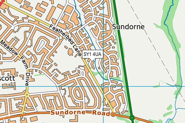 SY1 4UA map - OS VectorMap District (Ordnance Survey)