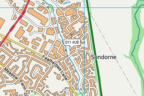 SY1 4UB map - OS VectorMap District (Ordnance Survey)