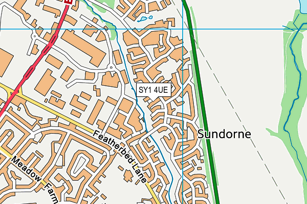 SY1 4UE map - OS VectorMap District (Ordnance Survey)