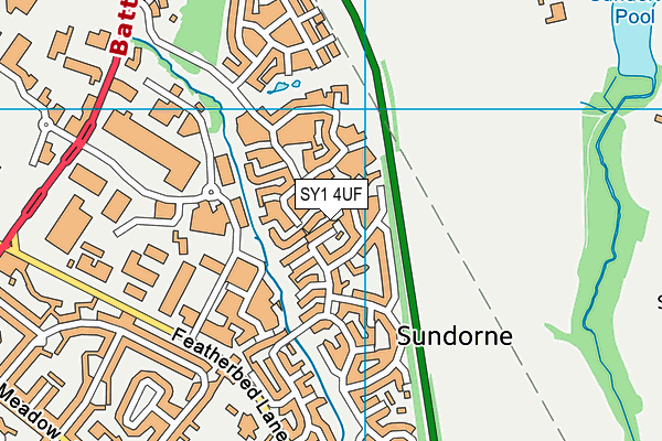 SY1 4UF map - OS VectorMap District (Ordnance Survey)