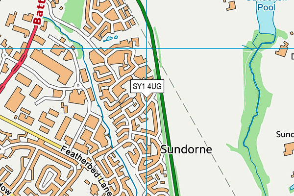 SY1 4UG map - OS VectorMap District (Ordnance Survey)