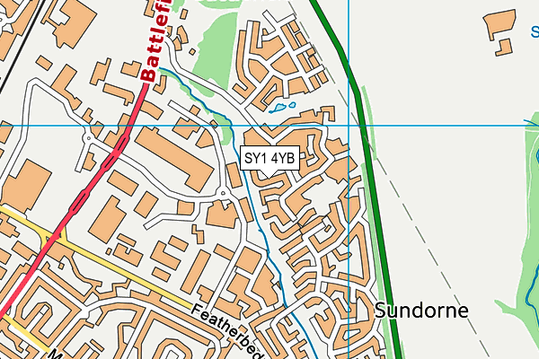 SY1 4YB map - OS VectorMap District (Ordnance Survey)