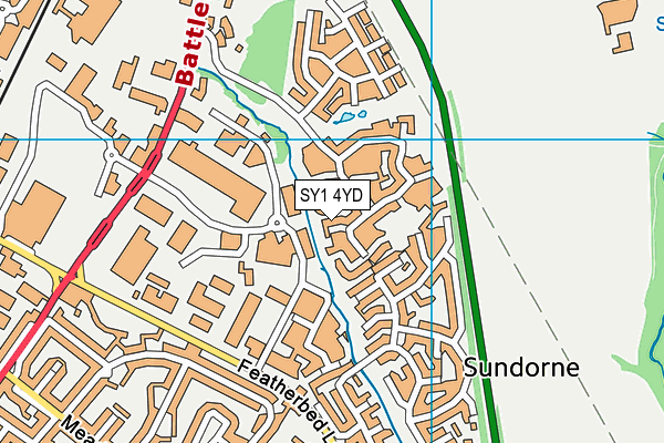 SY1 4YD map - OS VectorMap District (Ordnance Survey)