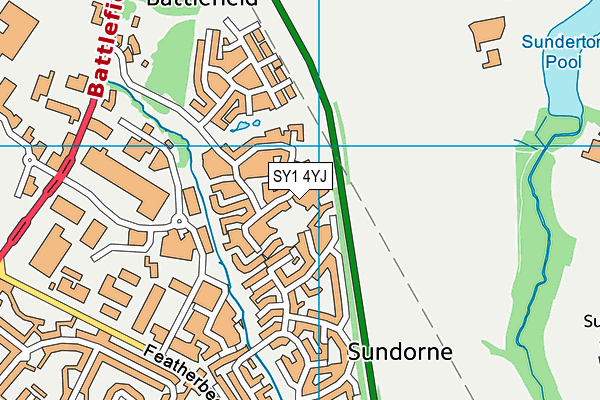 SY1 4YJ map - OS VectorMap District (Ordnance Survey)