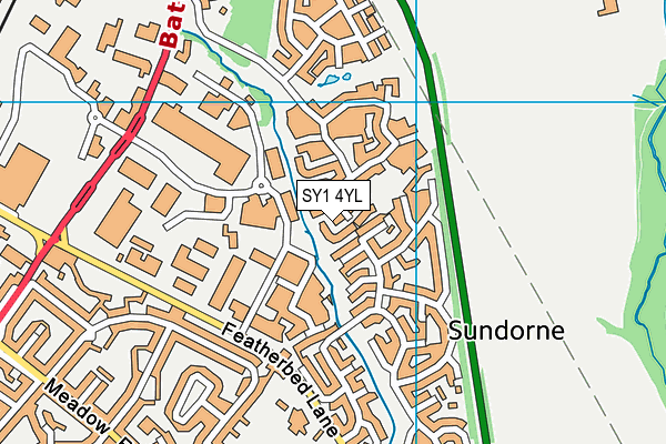 SY1 4YL map - OS VectorMap District (Ordnance Survey)