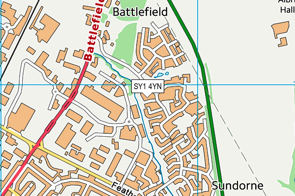 SY1 4YN map - OS VectorMap District (Ordnance Survey)