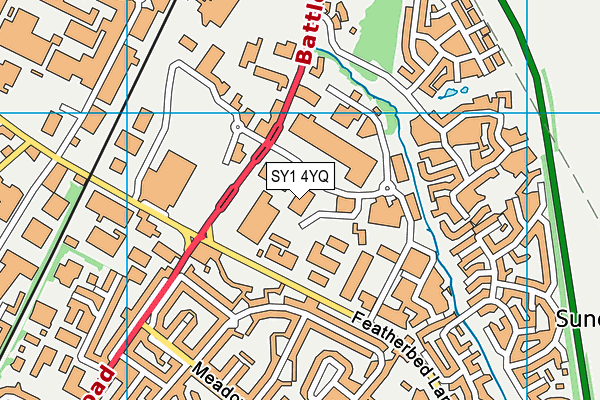 Simply Gym Shrewsbury (Closed) map (SY1 4YQ) - OS VectorMap District (Ordnance Survey)