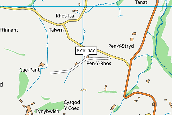 SY10 0AY map - OS VectorMap District (Ordnance Survey)