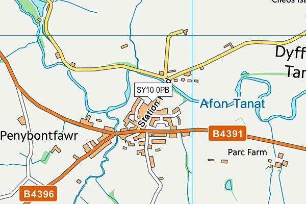 SY10 0PB map - OS VectorMap District (Ordnance Survey)