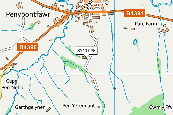 SY10 0PF map - OS VectorMap District (Ordnance Survey)