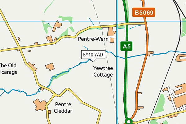 SY10 7AD map - OS VectorMap District (Ordnance Survey)