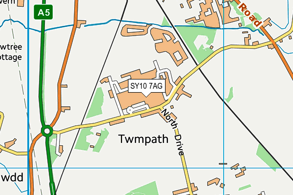 SY10 7AG map - OS VectorMap District (Ordnance Survey)