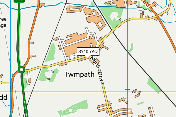 SY10 7AQ map - OS VectorMap District (Ordnance Survey)