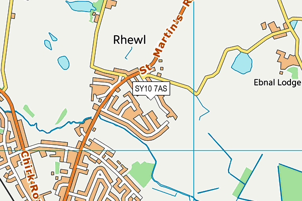 SY10 7AS map - OS VectorMap District (Ordnance Survey)